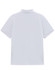 A plain white Men's Classic Cotton/Poly Pique short-sleeve polo shirt with a collar and a back logo.