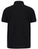 A black men's ultrafine cotton pique polo with a classic polo collar and a logo on the back.