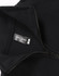 A black fleecy sweatshirt featuring a half zip collar, with an inner label and a subtle logo.