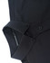 A black long-sleeved cotton blend shirt with a button-up collar and a logo on the inside label.