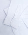 A white men's smart casual cotton blend long-sleeve shirt with buttoned cuffs and a logo.