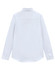 A white ladies' long-sleeve shirt made from a cotton blend, featuring a button-down collar and back yoke.