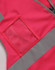 A pink hi-vis safety vest featuring reflective strips and a clear ID pocket.