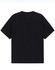 A black unisex heavy cotton oversized tee with short sleeves and a plain back. Features a logo.
