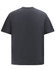 A heavy cotton oversized tee in dark grey, featuring a simple design and a relaxed fit. The garment has a logo.