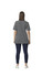 A grey Gildan Hammer Adult Double Pique Polo is displayed from the back, paired with navy pants.