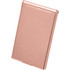 A rose gold pocket mirror with a sleek, compact design, featuring a reflective surface and a minimalist appearance.