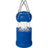 A blue Mini COB pop-up lantern with a clear body and a metal hanging handle.
