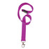 A woven lanyard in bright purple, featuring a clip and a plastic buckle.