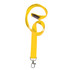 A bright yellow woven lanyard with a sturdy clasp at the end for secure attachment.
