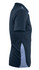 A navy and light grey men's polo shirt with a side split, featuring a classic collar and short sleeves.