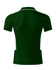 A dark green polo shirt with white accents and a logo on the chest. The back view is prominently displayed.