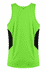 A vibrant green singlet with black side panels, featuring a logo on the back.