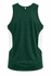 A green men's singlet with white side panels and a logo on the front. Suitable for sports or casual wear.