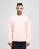A beige Champion Reverse Weave® adult crew sweatshirt with a relaxed fit and a logo on the sleeve.