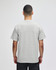 A grey Champion adult short-sleeve T-shirt viewed from the back, featuring a simple design and relaxed fit.