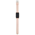 A pink Slim Smart Watch featuring a rectangular screen and a simple buckle strap, with a logo on the case.