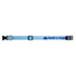 A woven dog collar in light blue with black buckles and a logo, featuring the text "RUFF N' FLUFF".