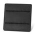 A black display stand with elastic bands for holding items, featuring a sleek, minimalist design.