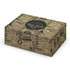 A brown die cut box with a locking lid, featuring a variety of bread-related illustrations and a logo.