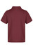 A maroon kids' polo shirt featuring a collar and short sleeves, with a small logo on the back.