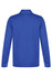 A blue long-sleeved polo shirt featuring a collar and a smooth texture. It has a logo on the front.
