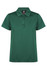 A green polo shirt with a collar, featuring three buttons and a logo. Suitable for casual or active wear.