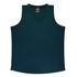 A dark green singlet with a V-neck design. Features stitching details and has a branding logo.