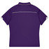 A purple sports polo shirt with contrasting trim on the collar and sleeve edges, featuring a logo.