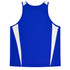A blue singlet with white accents, featuring a logo on the back. Suitable for casual wear or active use.
