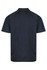 A navy polo shirt with a collar and short sleeves, featuring a logo on the front. The back is plain without design.
