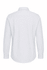 A long-sleeve white button-up shirt featuring a classic design and a simple back view. Includes a logo.