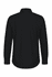 A black long sleeve button-up shirt with a standard collar and buttoned cuffs. It features a brand logo.