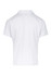 A white polo shirt featuring a classic collar and short sleeves, with a logo on the back.