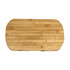 A bamboo cheese board set with a polished finish, featuring an oval shape and a branding logo.