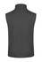 A grey men's vest with a high collar and no sleeves, featuring a branded logo.