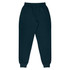 Tapered fleece kids pants in black, featuring an elastic waistband and cuffs, and side pockets.