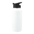 A drink bottle featuring a sleek white design with a black lid, part of a 3-in-1 copper vacuum kit, 950ml.