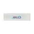 A rectangular white promotional product with a logo featuring blue text and a star design.