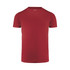 A red men's active tee with a crew neckline and short sleeves, featuring a logo on the neckline.