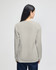 A long-sleeve t-shirt in a light grey colour, featuring a logo, viewed from the back.