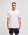 A light pink short sleeve jersey T-shirt with a logo on the sleeve, worn by a model standing against a plain backdrop.