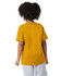 A yellow Champion Youth Jersey Short Sleeve T-Shirt viewed from the back, featuring short sleeves and a casual fit.