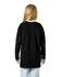 A black long sleeve youth T-shirt is displayed on a person from the back, featuring a relaxed fit.