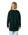A black long sleeve youth t-shirt viewed from the back, featuring a relaxed fit. Includes a logo.