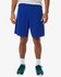 Men's performance shorts in bright blue, featuring an elastic waistband and a branding logo.