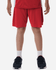Men's performance shorts in bright red, featuring a loose fit and a logo on the side.