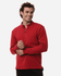 Men's stretch fleece 1/4 zip in red, featuring a zippered neckline and a comfortable fit. Includes a logo.