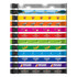 A range of full colour luggage straps featuring various bright colours and designs, each with a distinct logo.