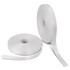 A roll of white personalised ribbon, 15mm wide, displayed with another roll partially unwrapped.
